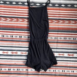 Black velvet romper
